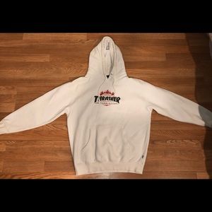 Thrasher X HUF sweater, white and red, great condi